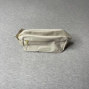 Minkars Small Biege Toiletry Cosmetic Travel Bag